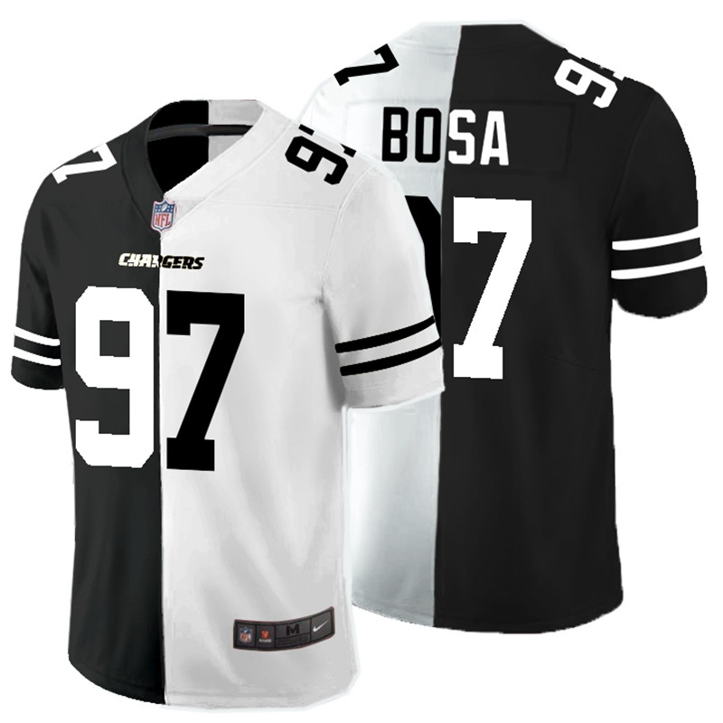 Men's Los Angeles Chargers #97 Joey Bosa Black & White NFL Split Limited Stitched Jersey Men's Los Angeles Chargers #97 Joey Bosa Black & White NFL Split Limited Stitched Jersey